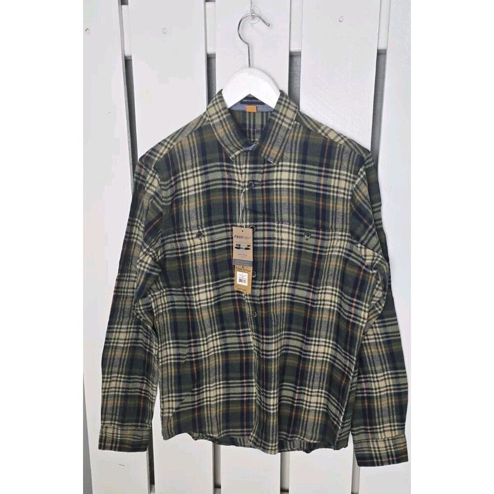 Tailor Vintage Army Telluride Blue‎ Green Plaid Flannel Button Down Shirt Small